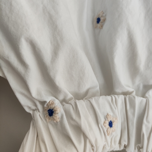 Zara cotton cropped flower top - Picture 6 of 9